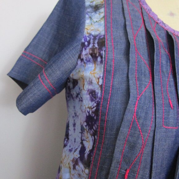 Tunic Dress African Cotton Floral Print Embroidery Bohem - Picture 9 of 13